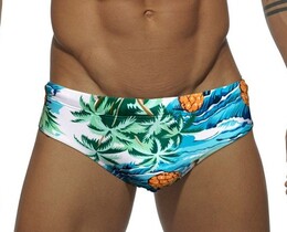Фото - Мужские плавки брифы от бренда UXH с тропическим принтом - Men box