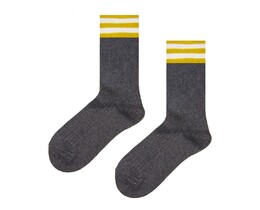 Фото - Зимние носки SOX серого цвета с полосатой резинкой - Men box