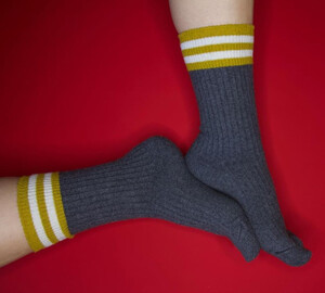 Фото - Зимние носки SOX серого цвета с полосатой резинкой - Men box