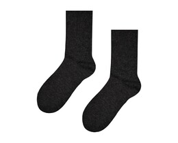 Фото - Высокие носки SOX шерстяные без рисунка. Цвет: черный - Men box