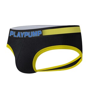Фото - Мужские джоки бренда Pump черного цвета с желтым кантом - Men box