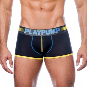 Фото - Боксери для чоловіків Pump чорного кольору із жовтим кантом - Men box