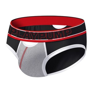 Фото - Бріфи сітчасті від бренду Pump сірого кольору з білим кантом - Men box