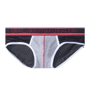 Фото - Бріфи (сітка) від бренду Pump сірі з білим кантом - Men box