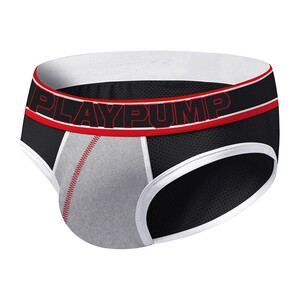 Фото - Бріфи (сітка) від бренду Pump сірі з білим кантом - Men box