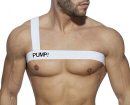Фото - Эластичная мужская сбруя от бренда Pump белого цвета - Men box