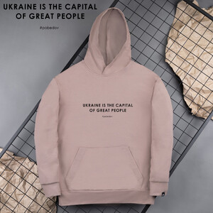 Фото - Спортивна кофта-худі Pobedov пісочно-бежева Ukraine is - Men box